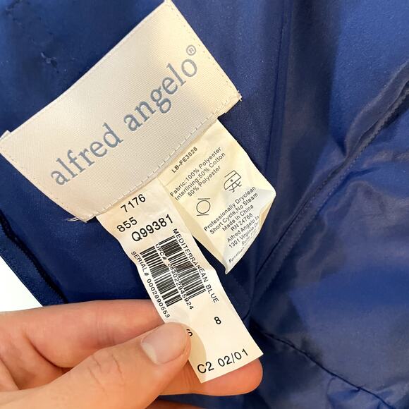 Alfred Angelo Sweetheart Neckline Short Formal Blue Cocktail Dress Size 8 - Picture 13 of 14